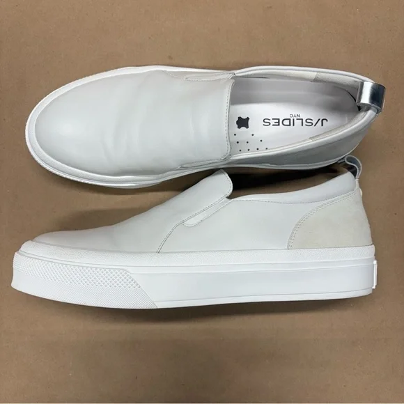 J Slides GIA, White Leather Shoes, J Slides Slip Ons Size 10 NWOT - Picture 7 of 16